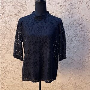 LOFT Black Lace Blouse